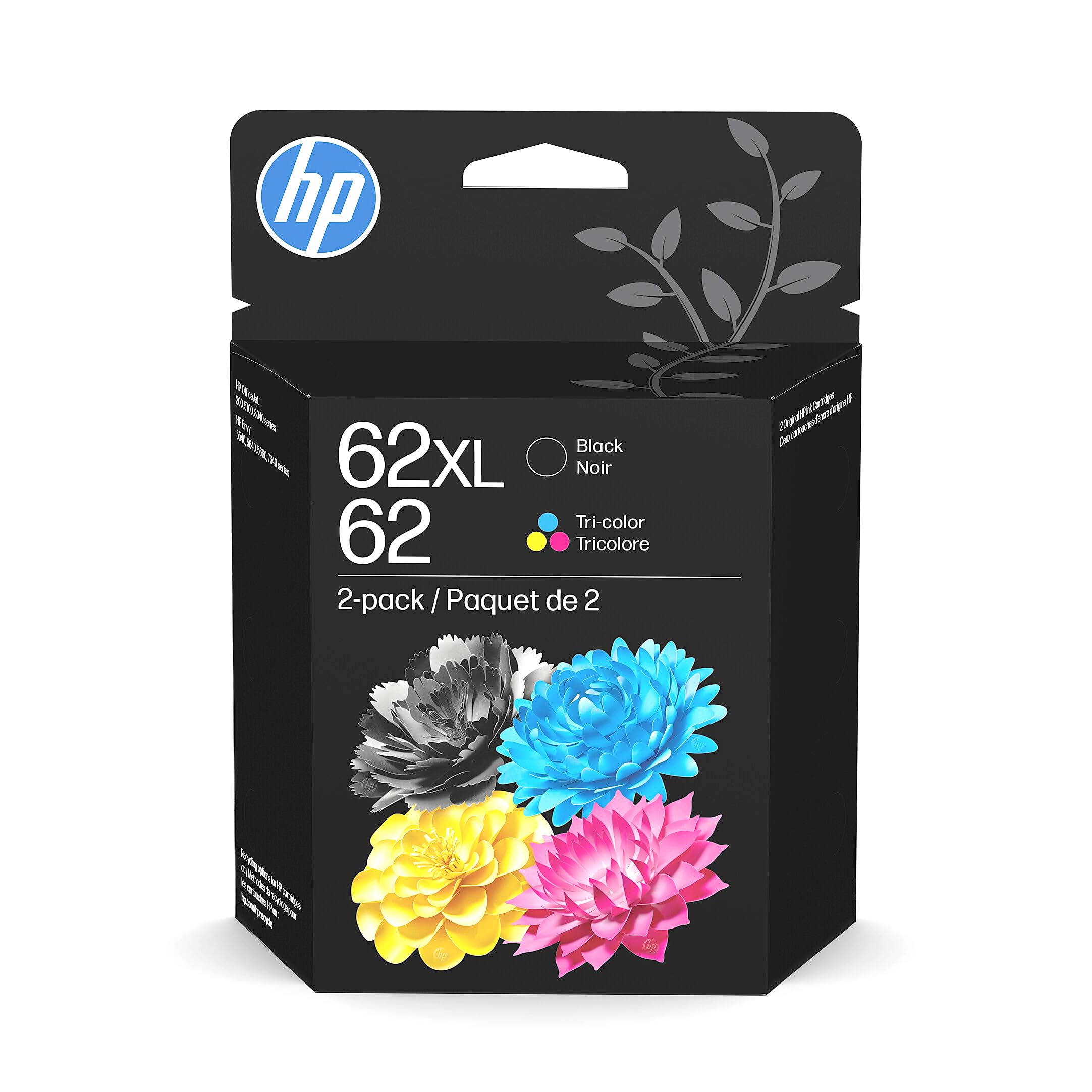 Amazon.com: HP 62 Ink Cartridge, Black XL and Tri-Color (Black XL